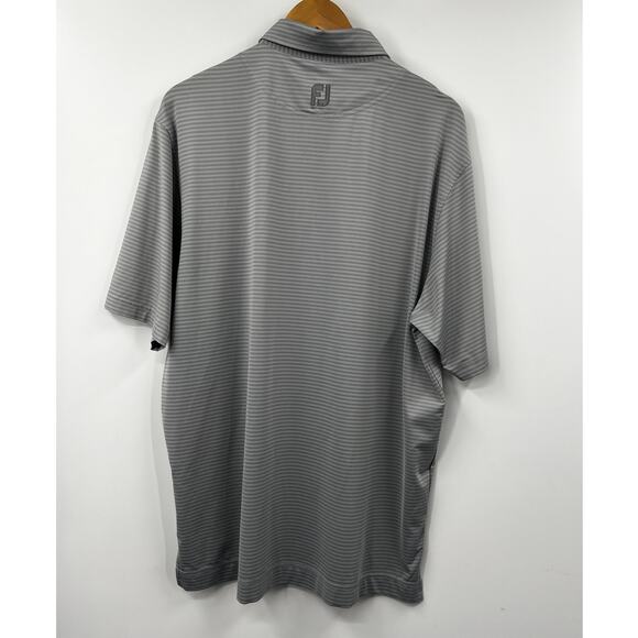 Foot Joy Shirt Mens‎ Large Gray Striped Short Sleeve Collared Golf Polo Top - Picture 8 of 10